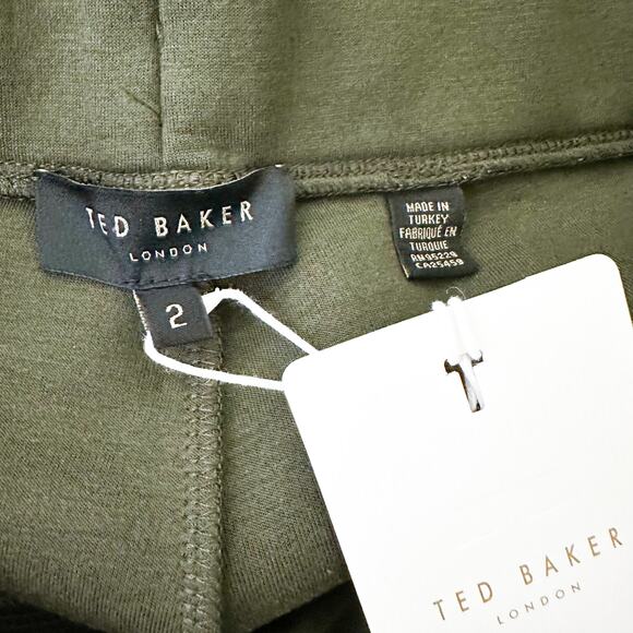 Ted Baker Vveria Relaxed Side Trim Jersey Knit Jogger Pant Olive size 2 US 6 NWT - Picture 9 of 12
